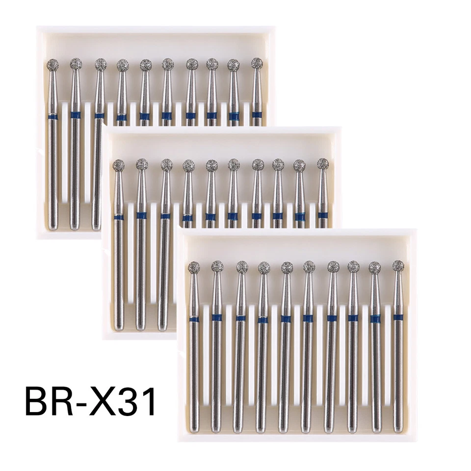 10x AZDENT FG Diamond Burs for High Speed Handpiece Br-x40c Friction Grip 1.6mm