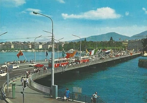 Ginebra Suiza, Mont-Blac-Bruke, abt 1972, postal (SELLOS, COLECCIONABLES) - Imagen 1 de 2