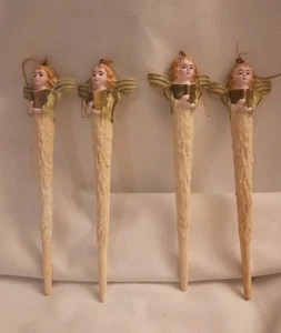 Adornos vintage de Navidad de cuatro piezas ángel hielo 7 pulgadas coleccionables  - Imagen 1 de 6