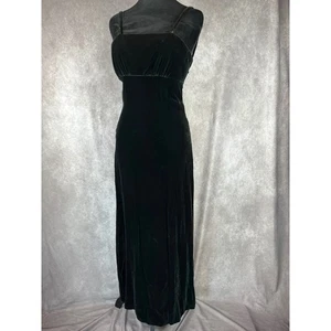 Maxi Vestido De Terciopelo De Colección Años 50 XS Verde Antiguo Hollywood Vestido de Noche Pierna Abertura Cóctel - Imagen 1 de 14