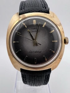Vintage Rare 1970’s UFO Smokey Dial Timex Electric Dynabeat Gold Tone Watch - Picture 1 of 23