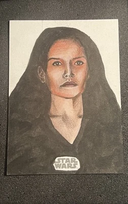 2023 TOPPS CHROME STAR WARS GALAXY DARK REY SKETCH BY SEMRA BULUT 1/1 - Image 1 of 2