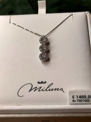 Girocollo Trilogy  oro bianco 18 carati Diamanti Naturali Kt 0,39 - Immagine 1 di 4