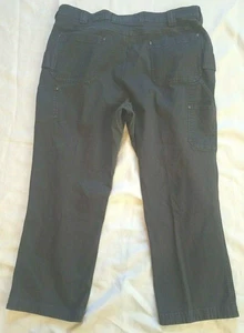 Duluth Trading Co. Flex Fire Hose Mens Gray Carpenter Pants Tag 44X30 Act. 43x28 - Picture 1 of 6