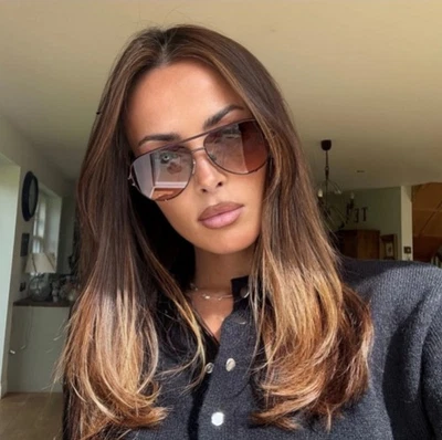 Quay Australia High Key TWIST Chocolate / Brown Fawn Lens Aviator Sunglasses - Image 1 of 4