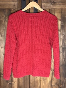 Woman and Karen Scot Sweater Size Large Red - Picture 1 of 3