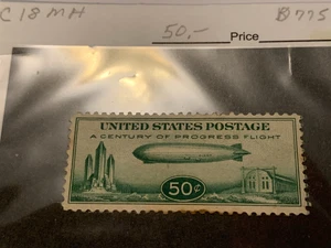 US Airmail Stamp #C18 "Baby Zep" MH - Picture 1 of 4