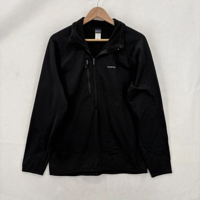 Patagonia R1 Sweater Mens Large Black Polartec Fleece Quarter Zip Pullover USA - Image 1 of 4
