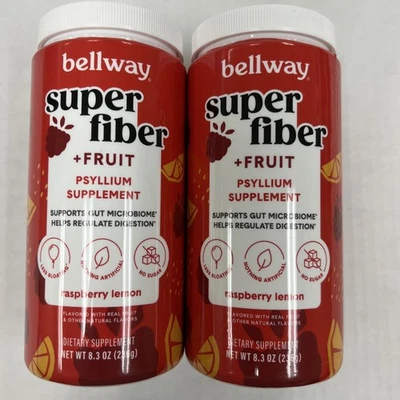 2 упаковки Bellway малиновый лимон супер клетчатка + фрукты 8,3 унц - срок годности 5/26 - Изображение 1 из 3