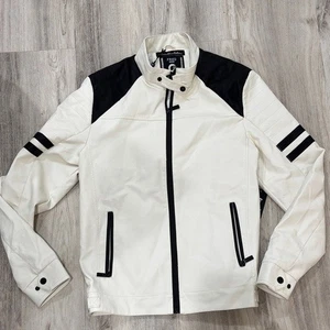 Fried off white Men's moto faux leather  Jacket size small NWT - Picture 1 of 8