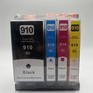 4PCS 910XL High Yield Ink for HP 910 OfficeJet Pro 8020 8028 8035 NEW SEALED - Zdjęcie 1 z 10