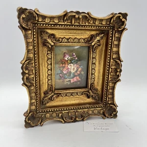 Quadro Antico dipinto a olio su rame Quadretto con cornice oro in stile barocco - Picture 1 of 8