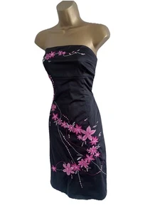 Jane Norman Y2K black & pink strapless evening prom dress Size 10 12 BNWT - Picture 1 of 8