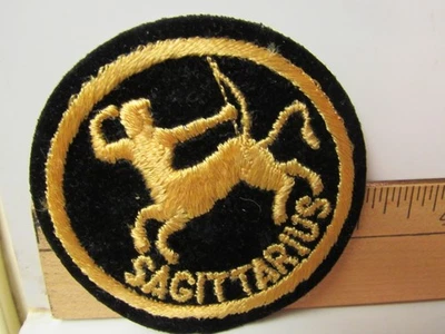 Vtg. Sagittarius Celestial/Horoscope/Zodiac Sign Novelty Embroidered Patch - Image 1 of 3