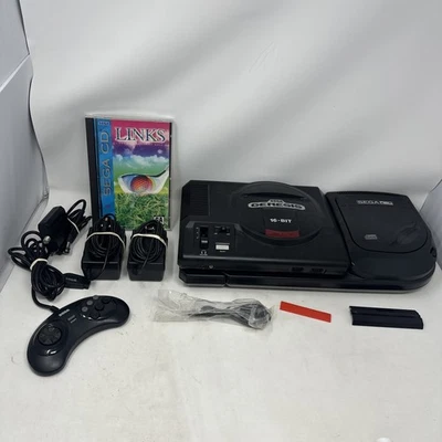 Sega CD Genesis Console Tested Working W/Controllers + Cords + Game SEE PICS - Image 1 of 4