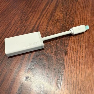 Acer Mini Display Port to VGA Adapter Cable White Converter - Afbeelding 1 van 4