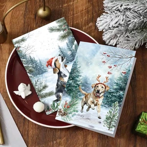 24 Pack Dog Christmas Cards with Envelopes & Stickers - 6 Designs, 4" X 6" fo... - Picture 1 of 8