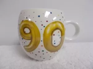 Taza de café de cerámica blanca confeti 90 cumpleaños Hallmark Cards - Imagen 1 de 6