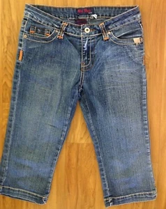 Nina Rossi pantaloncino donna lungo denim taglia 5 jeans Capri con strass 27X17 - Foto 1 di 4