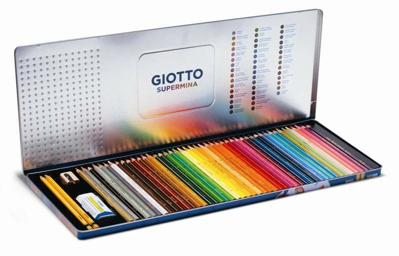 Giotto Supermina 44PASTELLI+1ORO+1ARGENTO+1HB + 1 2B+1TEMP+1GOM FILA - Imagen 1 de 1