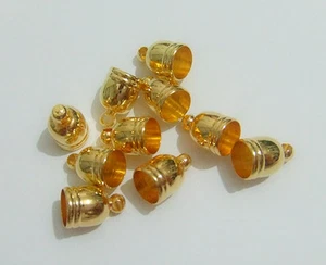 10pz coprinodo terminale in ottone 10x7mm foro 5,5mm colore oro bijoux - Foto 1 di 1