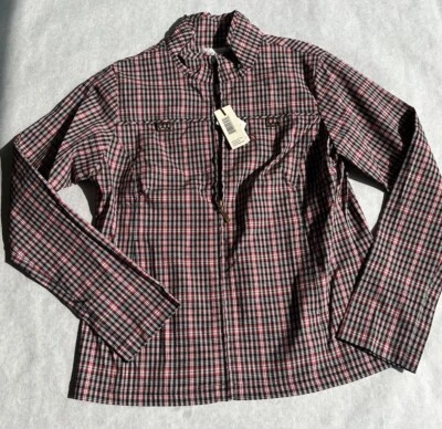 Chaqueta deportiva Haley para mujer mediana negra blanca y roja a cuadros con cremallera manga larga Foto 1 de 4