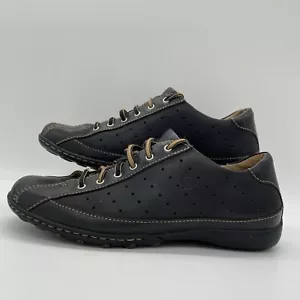 Born Womens 9 Shoes Black Leather Hawkeye Sneakers Low Top Lace Up - Picture 1 of 14