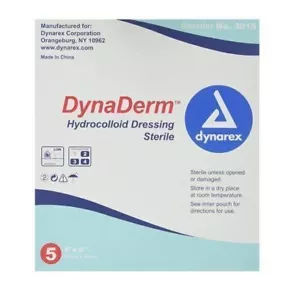 Dynarex DynaDerm Hydrocolloid Dressing Sterile 6" x 6" Box of 5 Pads - Picture 1 of 2