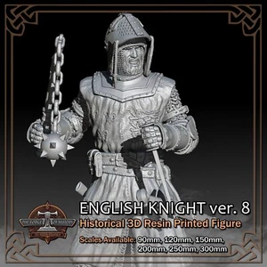 English Knight 8 - 3D Harz gedruckte Figur Modellbausatz - Maßstab 90 mm bis 300 mm - Bild 1 von 14