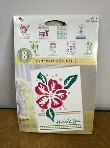 Plaid 8 Ct "WITH THANKS" 5 x 7 Paper Stencils Cardstock Card Crafting Pack NEW - Picture 1 of 2