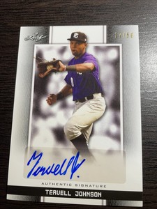 2019 Leaf Perfect Game Tervell Johnson Black Auto Autograph 17/50