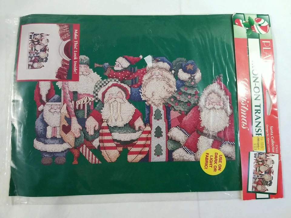 Plaid Iron-on Transfer Santa Collector Christmas Holiday Design 57432 Alma Lynn