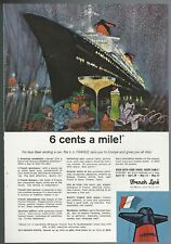 1965 FRENCH LINE advertisement, S. S. France ocean liner, Bob Peak art, print ad