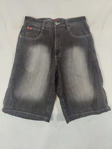 Southpole Jeans Shorts Men's 32 Baggy Skater Grunge Y2k Denim Black 100% Cotton - Picture 1 of 10