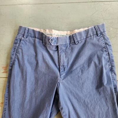 Pantalón Hiltl 34x30 Azul Frente Plano Chino Mezcla Algodón Recto  Foto 1 de 4