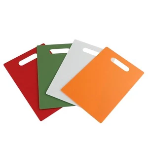 4-Piece Small Plastic Cutting Board with Handles Kitchen Chopping Food Prep - Picture 1 of 7