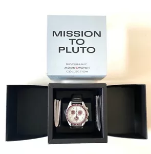 Omega x Swatch MoonSwatch Mission to Pluto 42 mm grau Biokeramik Etui schwarz Nylon - Bild 1 von 2