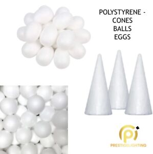 Polystyrene Shapes Balls Cones Egg Christmas Easter Weddings Birthday Kids Craft