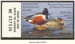 D2K Maryland Duck Stamp 1991 $6.00 mint w/tab - Picture 1 of 1