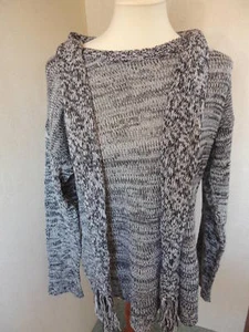 NUOVO maglione donna NO CONFINI nero bianco sciarpa XL 15-17 maglia lunga - Foto 1 di 8