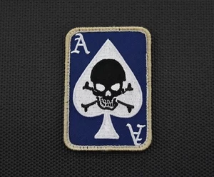 DEATH DEALER CARD Embroider Patch UKSF Special Forces SAS Backing Blue Version - Bild 1 von 2