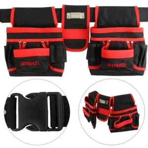 DOUBLE TOOL BELT Heavy Duty 20 POCKET Joiners Carpenter Builder Hardware Pouch - Picture 1 of 3