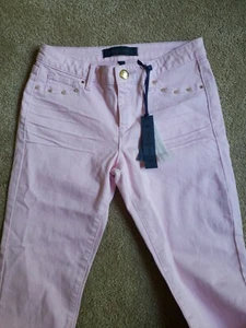 JUICY COUTURE Girls Skinny Jeans in Pink Girls Size 14 (New w/tags) Gold studs - Picture 1 of 9