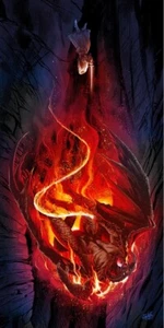 Lord of the Rings Movie Balrog of Khazad-dum Red Hot Giclee Print 12x24 LOTR - Picture 1 of 1