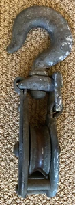 Vintage Metal Hook & Pulley 12"Long - Picture 1 of 6