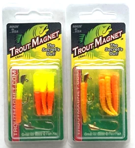 Imán de trucha 1/64 oz naranja Chartreuse 9 cuentas y amanecer 9 cuentas señuelos Leland's - Imagen 1 de 21