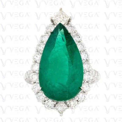 Alianza de boda de oro blanco sólido 100 % diamante natural talla pera de 7,49 quilates Foto 1 de 4