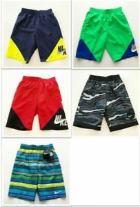 Nike Boys Swim Trunks Built in Mesh M-XL Colorblock, Volley U Pick Sz & Pattern