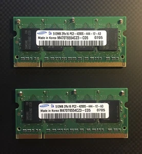 2x SAMSUNG MEMORY 512MB 2RX16 PC2-4200S-444-12-A3 (M470T6554CZ3-CD5) - Picture 1 of 2