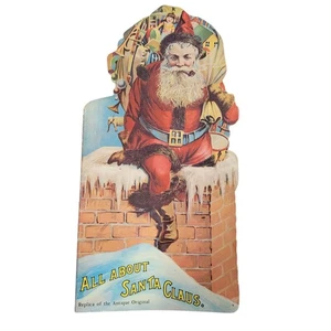 Antico libro tutto su Babbo Natale replica di decorazioni natalizie originali vintage - Foto 1 di 5